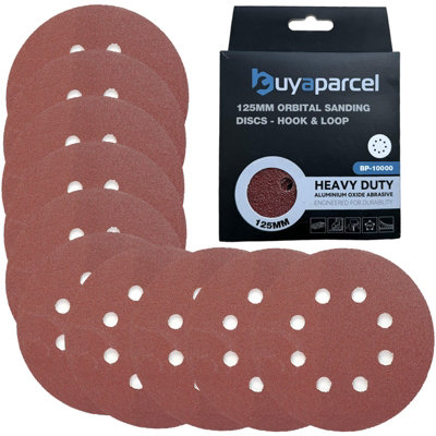 10 x 125mm 80 Grit Orbital Sander Sanding Sheets Discs Medium Hook & Loop  5"