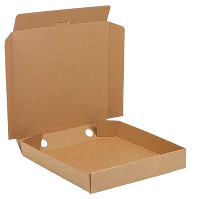 10 x 14" Pizza Boxes Plain Brown Postal Box Takeaway Style Boxes - 3