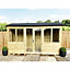10 x 14 REVERSE Pressure Treated T&G Apex Wooden Summerhouse + Long Windows + Double Doors (10' x 14' /  (10ft x 14ft) (10x14)