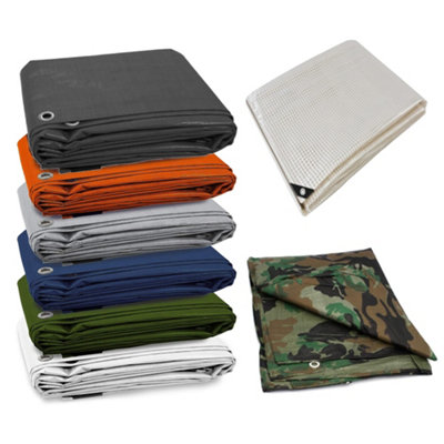 10 x 15 m Tarpaulin Cover - Grey 200GSM - Waterproof - 6