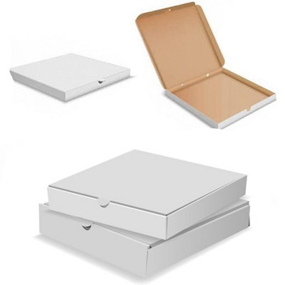 10 x 16" Pizza Boxes Plain White Postal Box Takeaway Style Boxes - 3