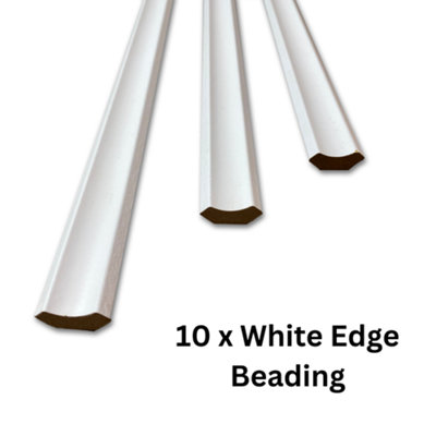 10 x 2.4m White Scotia Beading Flooring Edging Strips - Laminate And Wood Beading