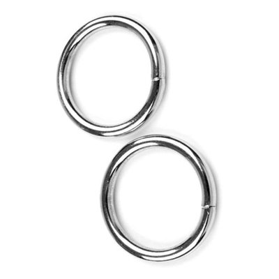 10 x 20 mm O Rings Buckles for Webbing Strap, Metal, Silver