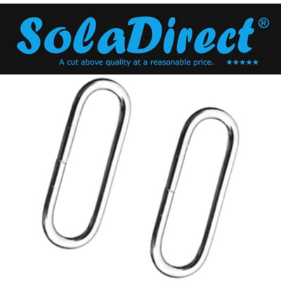 10 x 20 mm Oval Loops Buckles for Webbing Strap, Metal, Silver