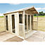 10 x 28 Pressure Treated T&G Apex Wooden Summerhouse + Overhang + Verandah + Lock & Key (10' x 28') / (10ft x 28ft) (10x28)