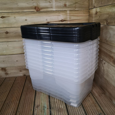 Buy Argos Home Curve 3 x 42L Plastic Boxes With Lid - Clear