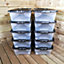 10 x 42L Clear Under Bed Storage Box with Black Lid, Stackable and Nestable Design Storage Solution