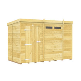 10 x 5 Feet Pent Security Shed - Single Door - Wood - L147 x W302 x H201 cm