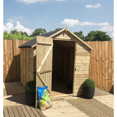 10 x 5 WINDOWLESS Garden Shed Pressure Treated T&G Single Door Apex Wooden Shed (10' x 5') / (10ft x 5ft) (10x5)