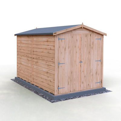 10 x 6 Feet Overlap Dip Treated Apex Shed Double Door No windows - 4