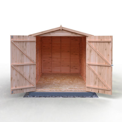 10 x 6 Feet Overlap Dip Treated Apex Shed Double Door No windows - 5