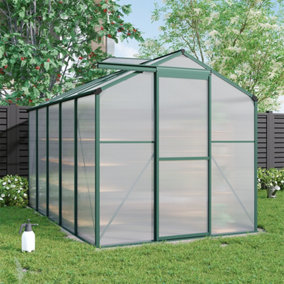 10 x 6 ft Outdoor Garden Polycarbonate Walk In Greenhouse with Sliding Door