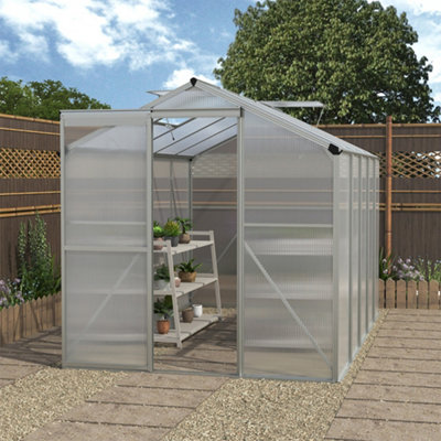 10 x 6 ft Polycarbonate Greenhouse Aluminium Frame Garden Green House
