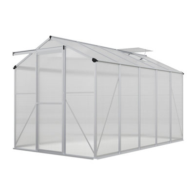 10 x 6 ft Polycarbonate Greenhouse Aluminium Frame Garden Green House - 4