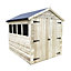10 x 6 Garden Shed Premier Pressure Treated T&G APEX Wooden Garden Shed + 4 Windows + Double Doors (10' x 6' / 10ft x 6ft) (10x6)