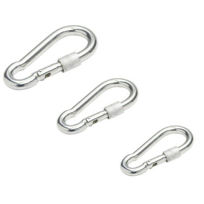 10 x 6 mm Locking Carabiner Spring Loaded Snap Hook Clip Buckle