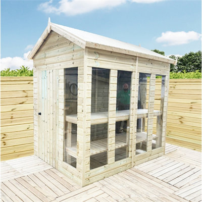 10 x 6 Pressure Treated Apex Potting Shed and Bench