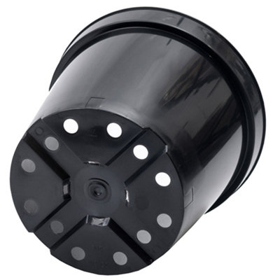 Shop 10 x 7.5L Round Black Plant Pots For Growing Garden