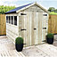 10 x 7 Garden Shed Premier Pressure Treated T&G APEX Wooden Garden Shed + 4 Windows + Double Door (10' x 7' / 10ft x 7ft) (10x7)
