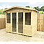 10 x 7 Pressure Treated T&G Apex Wooden Summerhouse + Overhang + Lock & Key (10ft x 7ft) / (10' x 7') (10x7 )