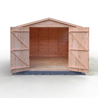 10 x 8 Feet Overlap Dip Treated Apex Shed Double Door No windows