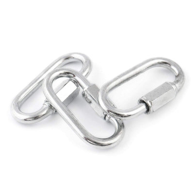 10 x 8 mm Oval Locking Carabiner Quick Link Chain Connector Keychain Buckle