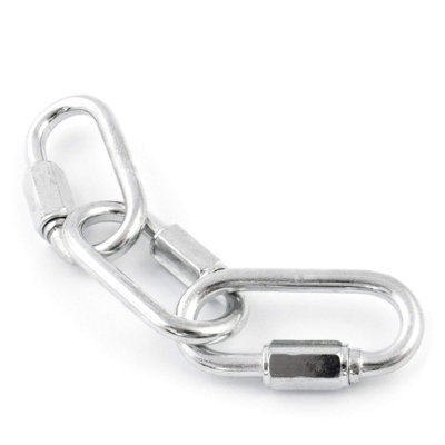 10 x 8 mm Oval Locking Carabiner Quick Link Chain Connector Keychain Buckle