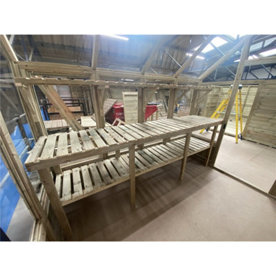 10 X 8 Pressure Treated Tongue And Groove Greenhouse + Bench - 5
