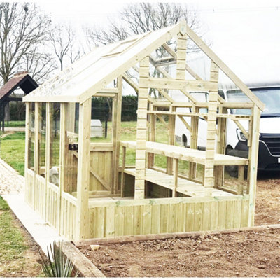 10 X 8 Pressure Treated Tongue And Groove Greenhouse + Bench - 7