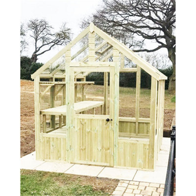 10 X 8 Pressure Treated Tongue And Groove Greenhouse + Bench - 8