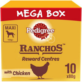 10 x 80g Pedigree Ranchos Rewards Maxi Dog Chews Chicken Dog Treats