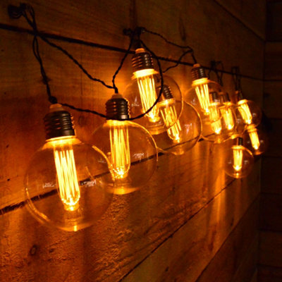 10 x 8cm Warm White Retro LED Premier Edison Bulbs Battery Powered with ...
