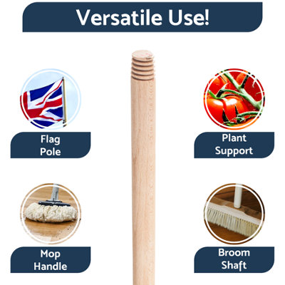 10 x Beech Wood Handle for Broom - 3