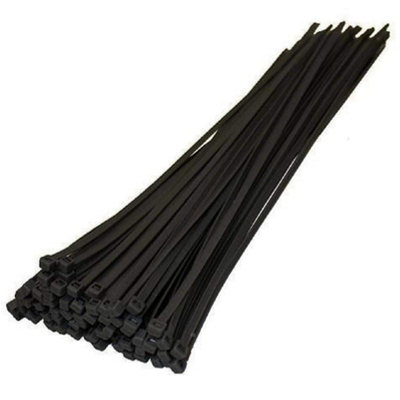 10 x Black Long Cable Ties 450mm x 7.6mm Wide Heavy Duty Nylon Zip Ties - 4