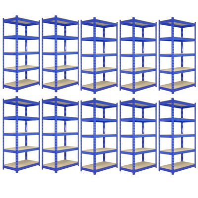 10 x Blue Metal Racking Units 120cm x 45cm x 180cm