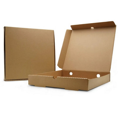10 x Brown 7" (7.5 x 7.5 x 1.5") Takeaway Slim Postage