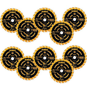 10 x Dewalt DT10300 Circular Saw Blades 165 x 20 x 24T Extreme Framing DWE550