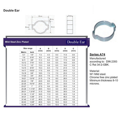10 x Double Ear O Clips Fuel Clamps - 3