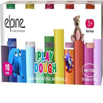 10 X Dough Tubs Play Kids Art Crafts Shapes Gift Toy Modelling Set Childrens