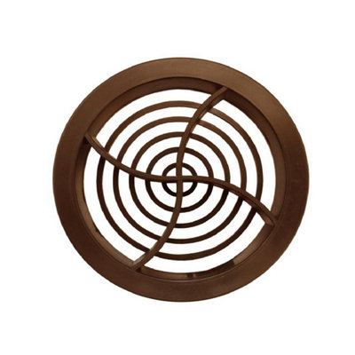 10 x Easy-Trim Brown Plastic 70mm Round Soffit Air Ventilation Roof Discs