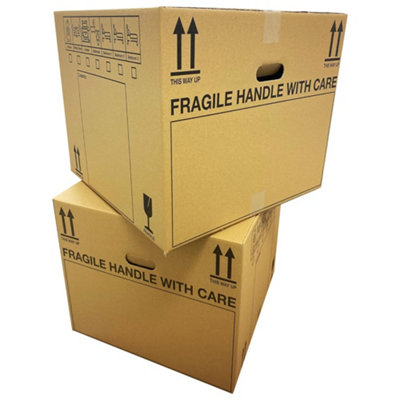 10 x Extra Large Size (21x21x16") Strong Printed Tick List Cardboard Removal Boxes With Carry Handles - 3