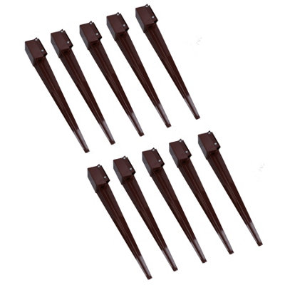 10 x Fence Post Holder Support with Drive down Spike for Posts 75mm x 75mm