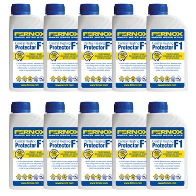 10 x Fernox F1 Protector 56599 500ml Central Heating Inhibitor Multipack
