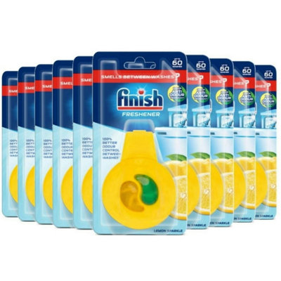 10 x Finish Dishwasher Freshener Lemon & Lime With Scent Control Up to