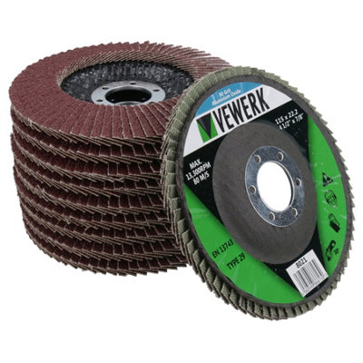 10 X Flap Grinding Sanding Discs 115mm 4.5\" 36 40 Grit Angle Wheel Zircon