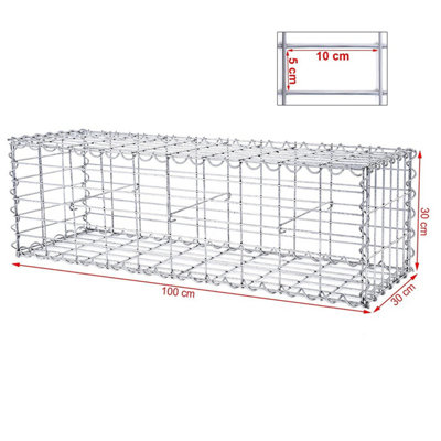 10 x Gabion Stone Wire dia 4mm Mesh size 10 x 5cm Galvanized 100 x 30 x 30cm GGB033 (10 x GGB133) - 4