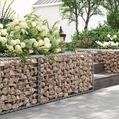 10 x Gabion Stone Wire dia 4mm Mesh size 10 x 5cm Galvanized 100 x 50 x 30cm GGB053 (10 x GGB153)