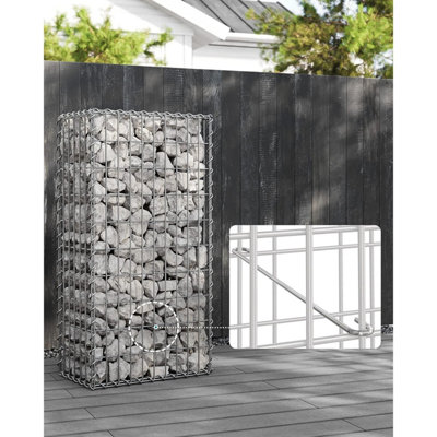 10 x Gabion Stone Wire dia 4mm Mesh size 10 x 5cm Galvanized 100 x 50 x 30cm GGB053 (10 x GGB153) - 3