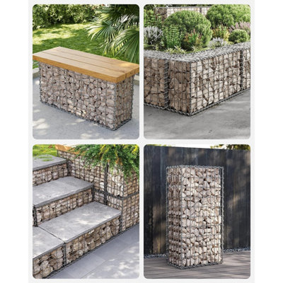 10 x Gabion Stone Wire dia 4mm Mesh size 10 x 5cm Galvanized 100 x 50 x 30cm GGB053 (10 x GGB153) - 4