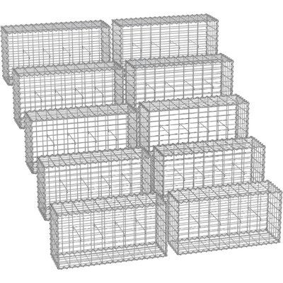 10 x Gabion Stone Wire dia 4mm Mesh size 10 x 5cm Galvanized 100 x 50 x 30cm GGB053 (10 x GGB153) - 5